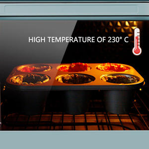 Molde de acero al carbono para hornear en la cocina, <span class=keywords><strong>Jumbo</strong></span> sartén antiadherente de 6 tazas para muffins, moldes para cupcakes y muffins con 6 agujeros - Product Image 6