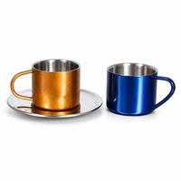 Mug à café personnalisé en acier inoxydable 2oz, bord de 5,5 cm, hauteur de 4,2 cm, échantillon rapide en 7 jours, emballage tout-en-un pour mariage, camping en plein air