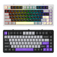 Keyboard Mekanik Gaming JINMS F75 Layout 75% Knob Hot Swap Gasket Mount RGB Backlit Tri-Mode Wireless USB Type-C OEM ODM NKRO