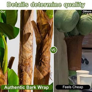 <span class=keywords><strong>Albero</strong></span> <span class=keywords><strong>di</strong></span> banano artificiale da 1,9 m, grande pianta <span class=keywords><strong>di</strong></span> banano finta con foglie e <span class=keywords><strong>corteccia</strong></span> realistiche per decorazioni interne <span class=keywords><strong>di</strong></span> casa e ufficio - Product Image 4