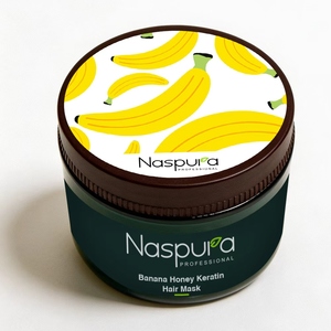 Masque capillaire réparateur 2-en-1 Naspura à la <span class=keywords><strong>banane</strong></span>, au miel et à la kératine, biologique, rafraîchissant et anti-frisottis pour cheveux normaux et secs, OEM - Product Image 1