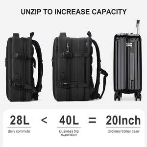 Manufacturer Custom Logo New Large Expandable Waterproof Usb Charging Business <b>Laptop</b> Travel <b>Backpack</b> <b>for</b> Men <b>Women</b> - Product Image 3