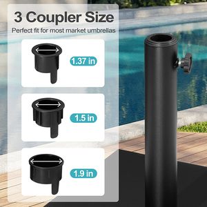 Base de parasol JH-Mech résistante à la rouille, support extérieur en béton, stable, carré, en acier noir, <span class=keywords><strong>pour</strong></span> parasol de patio en ciment - Product Image 2