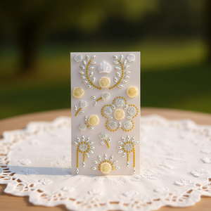 Adesivi con strass scintillanti a forma di fiore di prugna bianco 39040 - Product Image 2