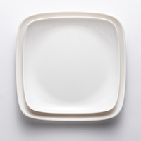 Assiettes en mélamine blanches pour restaurant, réutilisables, certifiées sans danger pour les aliments, ensembles de vaisselle