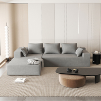 Minimalistisches Kompressionssofa ohne Gestell, wandelbares modulares L-förmiges Sofaset mit hochelastischem Schaumstoff, umweltfreundlicher Polsterung und beweglichem Design