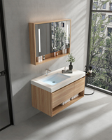 Meuble-lavabo mural moderne de haute qualité fabriqué en Chine avec vasque en céramique à encastrer, construction en MDF, pour usage hospitalier