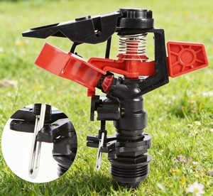 Aspersor de Impacto Ajustável POM 3/4\" 80B2A - 360 °   Bico de Água Rotativo para Sistema de Irrigação de Fazenda, Pomar e Jardim - Product Image 1