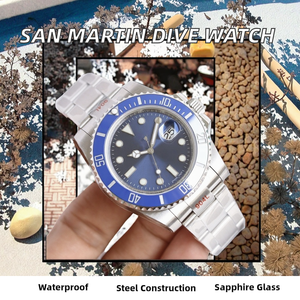 Montre pour homme Artine SanMartin T101, 2836 automatique mécanique, 300 bars d'étanchéité, montre de plongée analogique, boîtier intégré, saphir - Product Image 2