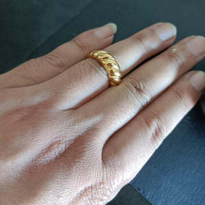 Anillo de titanio fundido minimalista retro creativo para mujer, color dorado, regalo de joyería, 8 mm - Product Image 2