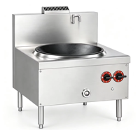 Cuisinière à gaz à brûleur unique, grande capacité, en acier inoxydable, pour cantine