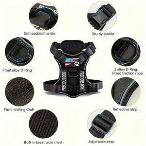 Arnés de chaleco reflectante y ajustable de tela Oxford suave para perros, con 5 parches, fácil de controlar, en stock en el extranjero, para perros pequeños a grandes. - Product Image 3