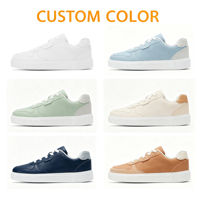 Zapatillas de Skate Personalizadas para Adolescentes a la Moda con Cordones Impermeables de Cuero PU Blanco Zapatos Casuales para Hombre