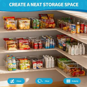 Clear Plastic Fridge Storage Box Stackable Food Organizer BPA-Free <b>Refrigerator</b> <b>Container</b> - Product Image 3