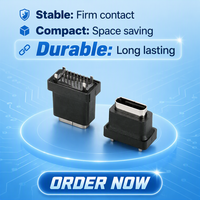 Connecteur USB Type-C plaqué or, étanche, personnalisable, prise femelle verticale, 16/24 broches, connecteur USB C 240W PD