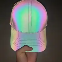 Индивидуальная новая высокопрочная модная Радужная Светоотражающая Солнцезащитная шляпа в стиле хип-хоп, уличная Светоотражающая рыболовная шляпа