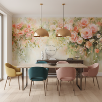 Papier peint mural floral rose imperméable et écologique, facile à installer soi-même, pour la décoration murale de la maison et de la chambre.