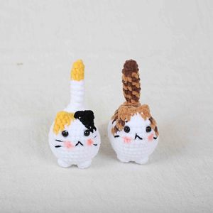 Mini porte-clés chat en crochet fait main, porte-clés chaton en fil tricoté, poupée animale mignonne au crochet, porte-clés chat en peluche, mini porte-clés chat - Product Image 1