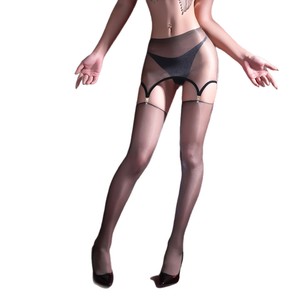 Garters Belt With Thigh High Stockings Blue Purple Ultra Thin Nylon Women's Sexy See Through Two Piece Set - Product Image 5