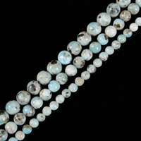 Perles Larimar naturelles de haute qualité brins 6Mm 8Mm pièce perles rondes lisses 10Mm Bracelets Larimar perlés