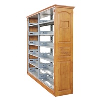 Estantería decorativa de madera y metal Estantería de biblioteca escolar Estanterías de libros de metal y madera para oficina
