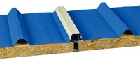 Lámina de Acero para Techo con Aislamiento de Lana de Roca Azul Moderna, Resistente al Agua y al Fuego, para Casas Prefabricadas, Almacenes, Talleres, Paredes Exteriores