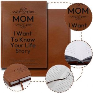 2025 New Arrival Mom's Story A5 Leather Hardcover 100 Sheets Thermal Binding Guided Gift Notebook <b>Journals</b> Customized Logo BSCI - Product Image 1