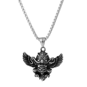 Yunnique-collar con colgante de bestia auspiciosa de acero inoxidable con alas y diseño de serpiente para hombres y mujeres, cadena de 60cm, joyería de regalo - Product Image 5