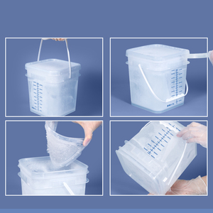 Cubo de plástico cuadrado de <span class=keywords><strong>4</strong></span> <span class=keywords><strong>litros</strong></span> y 1 galón a precio de fábrica con línea de escala para mezclar <span class=keywords><strong>pintura</strong></span> Cubo cuadrado de alta calidad con asa de tapa - Product Image 4