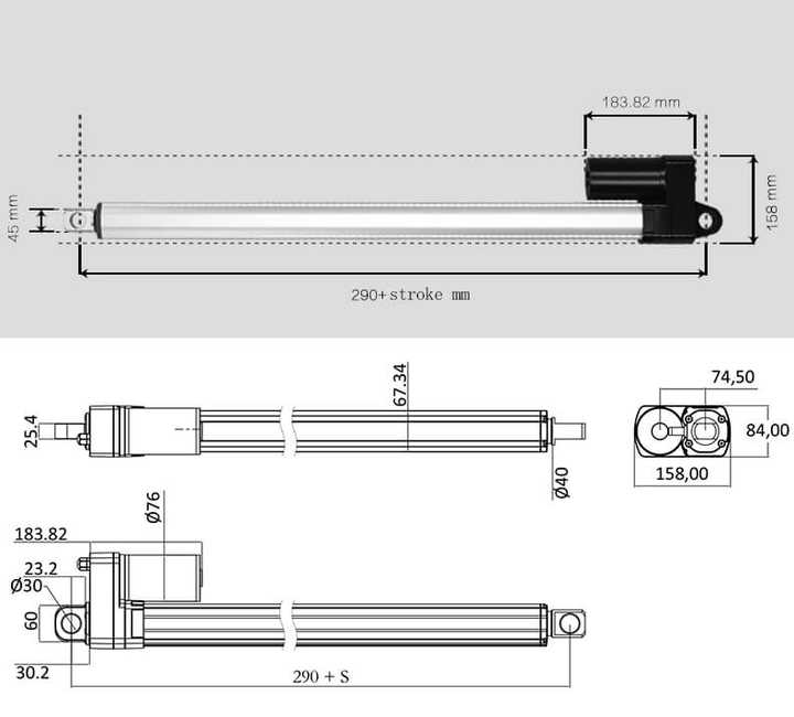 DC Motor 12v 24v 1000KG Linear Actuator for Heavy Industry| Alibaba.com