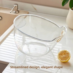 <span class=keywords><strong>Escurridor</strong></span> de Arroz de Plástico de Lujo para Cocina, con Orificios Finos, Antideslizante, para Lavar Frutas y Verduras, Escurrir Agua - Product Image 3
