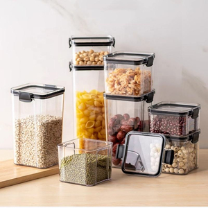 2026 Food Grade Sealed Jar <b>Plastic</b> Thickened Transparent Storage Box <b>Square</b> Snack Grain Storage Jar <b>Container</b> - Product Image 2