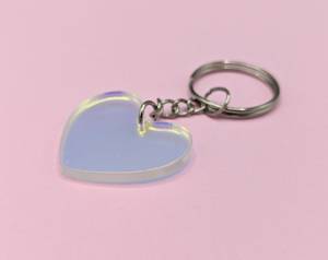 Óng ánh nhân đôi Holographic hình trái tim Keychain đầy màu sắc dễ thương mới Lạ Cầu Vồng niềm tự hào Keychain Quà Tặng nhựa acrylic <span class=keywords><strong>Keyring</strong></span> - Product Image 3
