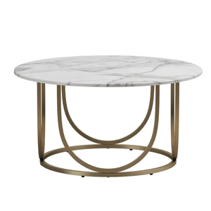 Pièce maîtresse de table en marbre contemporaine élégante décoration d'intérieur moderne et élégante durable cadre en métal polyvalent luxueux - Product Image 2