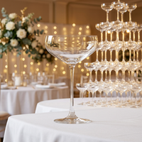 StarLuckINT Verres à vin modernes rouges et blancs fabriqués à la machine, à long pied, en cristal, classiques, pour Martini et flûtes à champagne