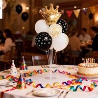 Ballons en latex jetables écologiques 7 pièces/sac pour mariages, anniversaires, Noël, Pâques, Nouvel An - 3 couleurs imprimées UV