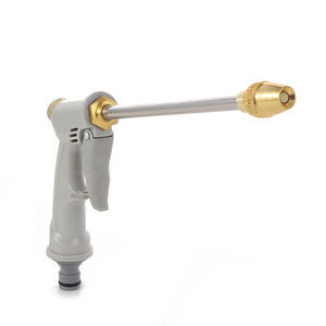 New Long Handle Car Wash Water Gun <b>Plastic</b> Body Aluminum Tip High Pressure <b>Cleaner</b> Light Duty Degreasing Cold Water Cleaning - Product Image 2
