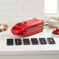 Anbolife Mini Gaufrier Électrique Rotatif pour Œufs et Crêpes, 3 Emplacements, en Acier Inoxydable, Démontable, Antiadhésif, Thermostat Réglable