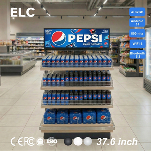 Pantalla LCD Digital para Estantes de 37.6 Pulgadas, Pantalla de Barra Estirada, Android 14, Alto Brillo de 800 Nits, para Promoción de Marcas de Bebidas - Product Image 1
