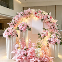 Composition florale artificielle au sol style européen pour réception de mariage, fête de fiançailles, toile de fond et décoration de remise de voiture
