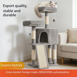 Árbol para Gatos de Interior Moderno y Lujoso, Torre Grande de Piso a Techo, Arbre a Chat, Hecho de Madera, Empaquetado en Cartón - Product Image 1