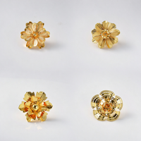 Zeadear Ensemble de bagues pour femmes en cuivre plaqué or 18 carats, motif floral ajouré en filigrane, étanche, de luxe, massif, style Dubaï, vente en gros