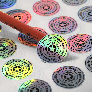 Özel Logo kalıp kesim Hologram yuvarlak çıkartmalar su geçirmez PVC yapışkanlı vinil lazer Hologram baskı - Product Image 2