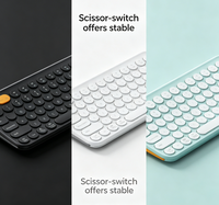 Keyboard 84-Tombol BT Dual Channel Scissor Rechargeable Keyboard Portable Scissor Foot Keys Keyboard Mini Nirkabel Baru