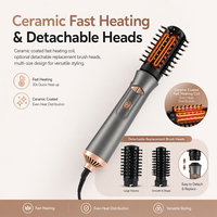 Cepillo Secador de Pelo Giratorio de 1200W y 3 Velocidades, Cepillo de Aire Caliente con Barril Giratorio de Cerámica, Estilizador de Cabello para Rizar y Alisar en Casa
