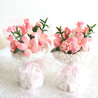 Bouquet de fleurs artificielles en fil de paillettes, fait main, matériau floqué DIY, décorations de Noël, de mariage et de fête, emballage exquis