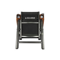 Fauteuil à bascule d'extérieur pliable de luxe avec accoudoirs en bois et porte-gobelet, chaise à bascule de patio en maille respirante