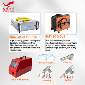 เครื่องเชื่อมเลเซอร์ DA LASER แบบระบายความร้อน 1500W 2000W 3000W แบบมือถือ 4 in 1 พร้อมแหล่งกำเนิดแสง Raycus สำหรับทำความสะอาด ตัด และอื่นๆ - Product Image 4