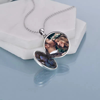 Haute qualité 925 argent Sterling ormeau coquille arbre de vie Photo photos médaillon pendentif collier