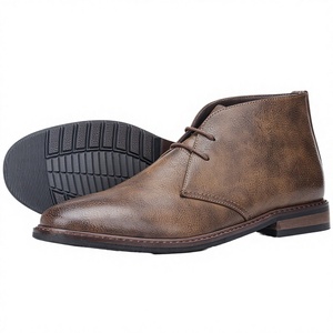 Bottes Chelsea Homme Grande Taille Style Rétro Désert & Polo, Tige en PU Poli Respirant, Facile à Enfiler, Collection Automne Tendance - Product Image 2